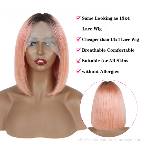13x4 Straight Bob Human Hair Wigs With Lace Frontal Wigs Brazilian Remy Human Hair Bob Wigs For Woman 12 inch